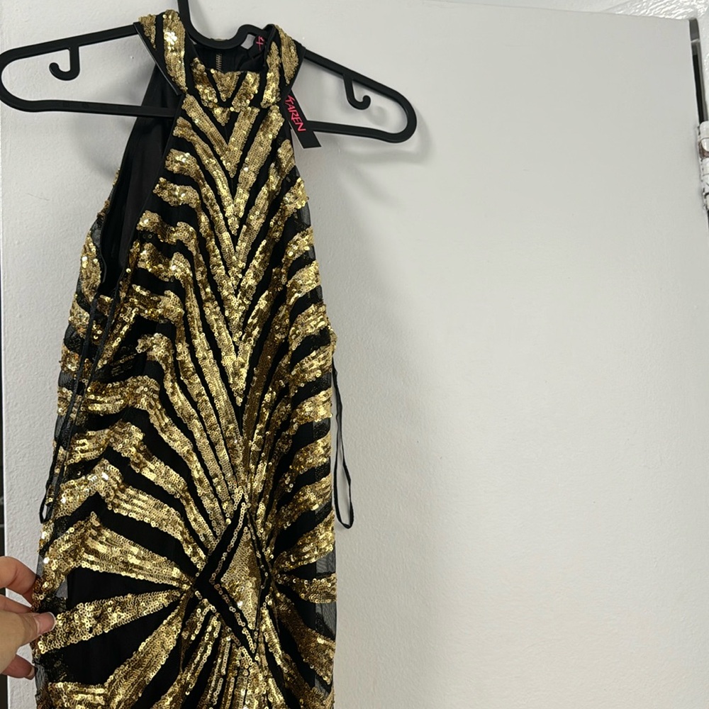 Black and gold dress